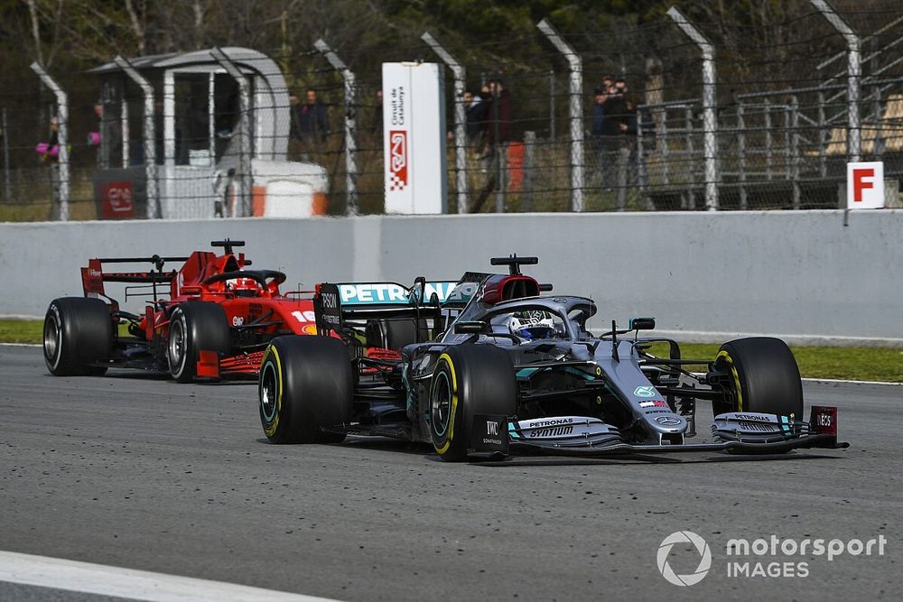 Valtteri Bottas, Mercedes F1 W11, Charles Leclerc, Ferrari SF1000