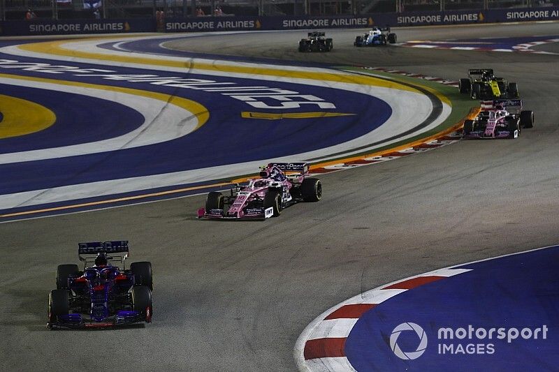 Daniil Kvyat, Toro Rosso STR14, Lance Stroll, Racing Point RP19, Sergio Perez, Racing Point RP19