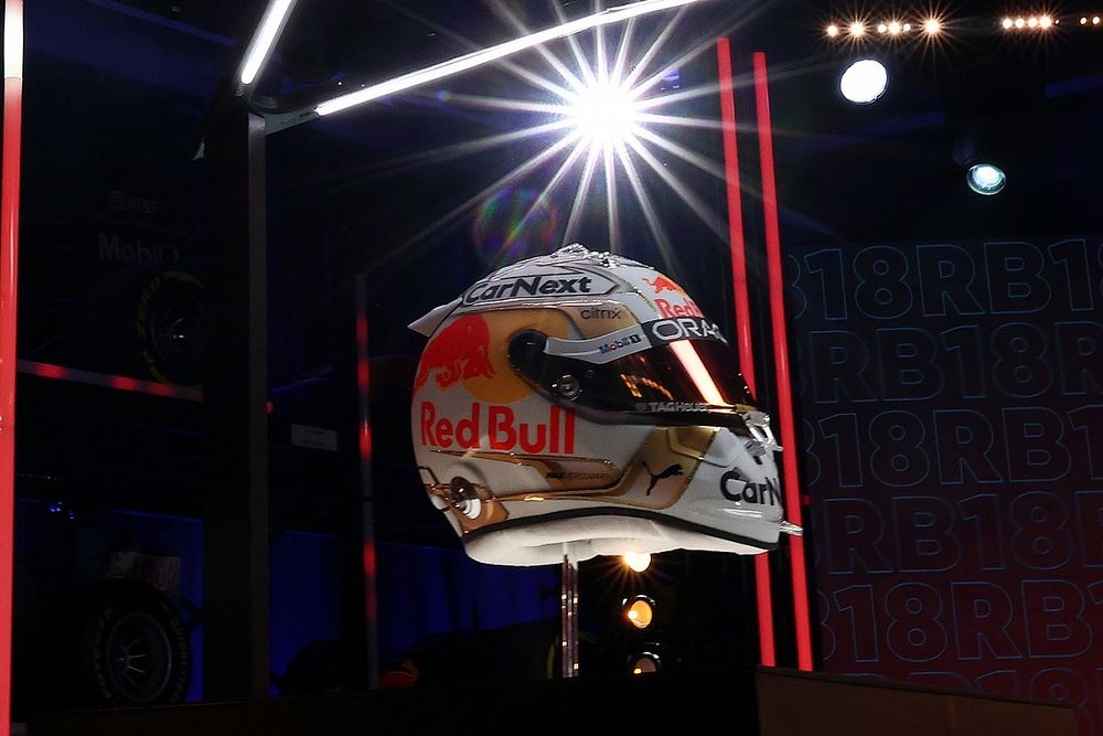 Helmet of Max Verstappen, Red Bull Racing,
