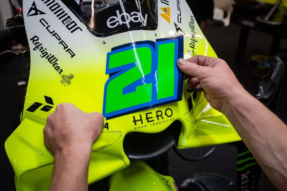 Le num&eacute;ro de Franco Morbidelli sur sa Ducati du VR46 Racing Team