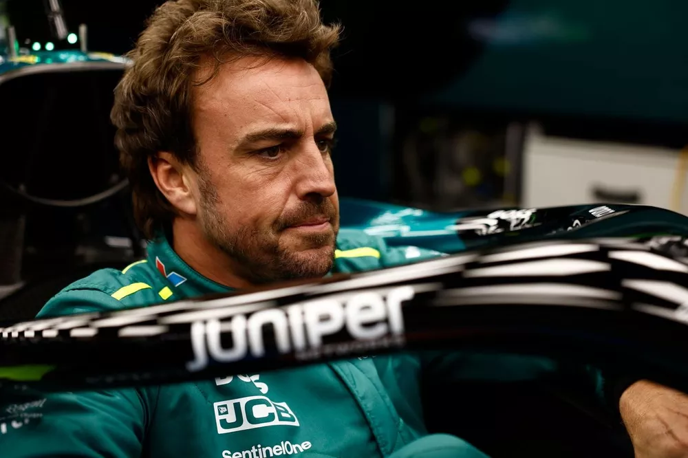 Fernando Alonso, Aston Martin F1 Team, during a seat fit