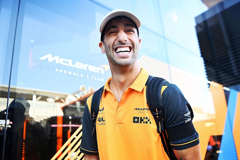 Daniel Ricciardo, McLaren, arrives into the paddock