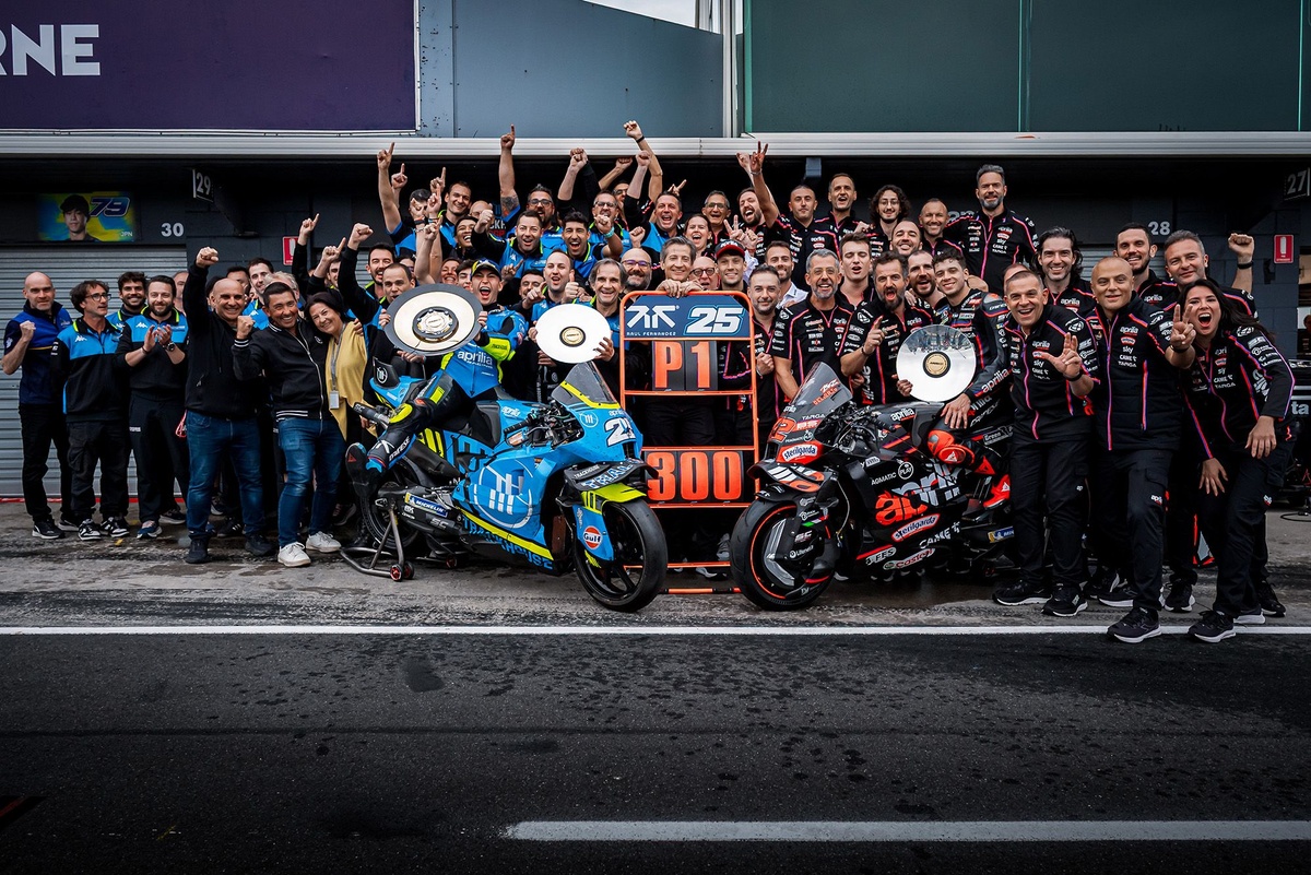 Aprilia festeggia 300 vittorie nel Motomondiale: è il costruttore europeo più vincente