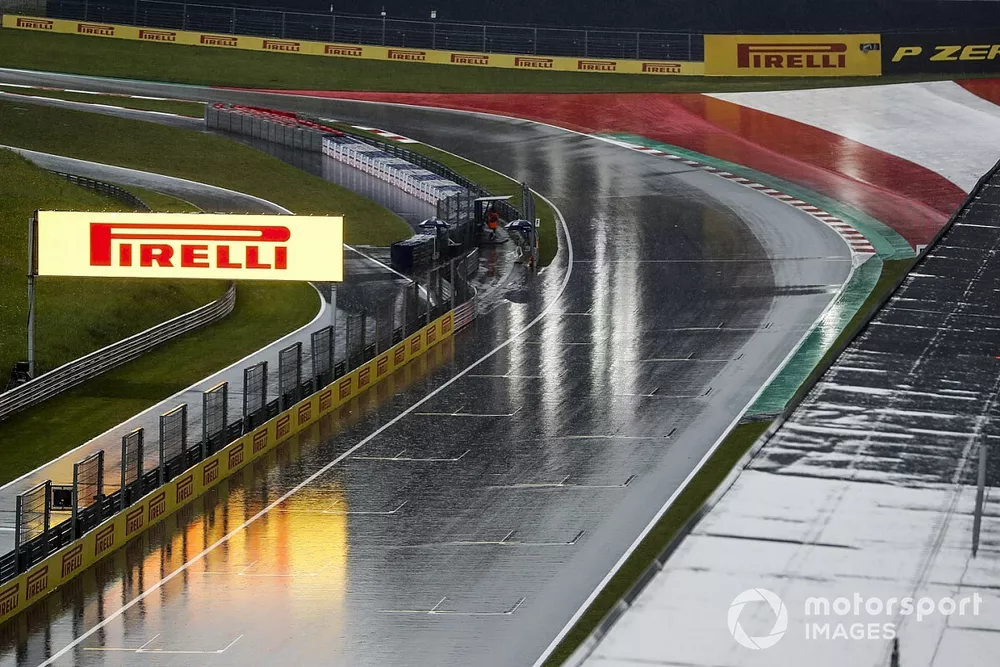 Hevige regenval op de Red Bull Ring