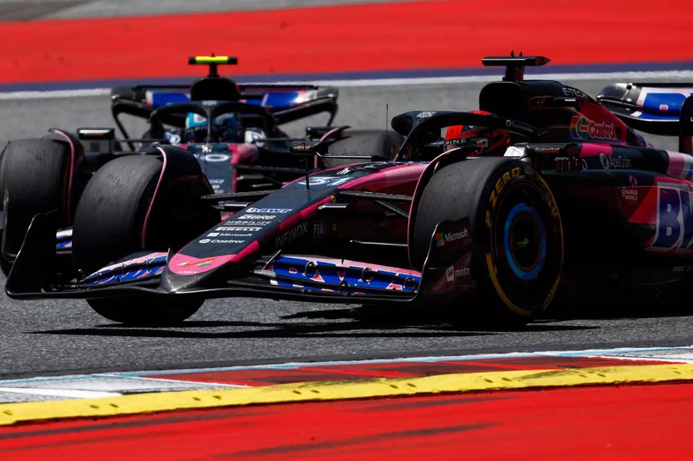 Esteban Ocon, Alpine A524, leads Pierre Gasly, Alpine A524