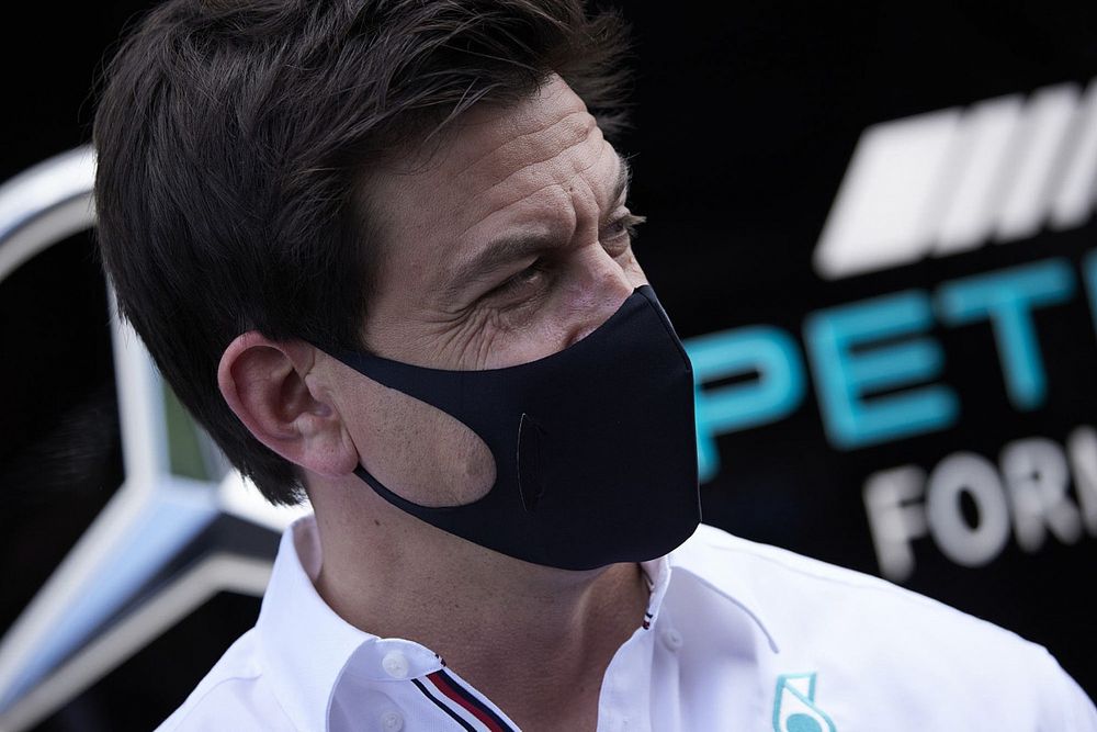 Toto Wolff, Team Principal and CEO, Mercedes AMG, is interviewed
