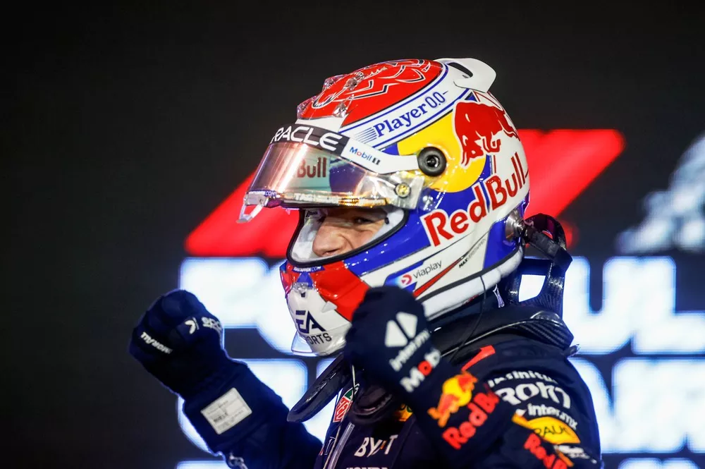 Max Verstappen, Red Bull Racing, 1st position, celebrates on arrival in Parc Ferme