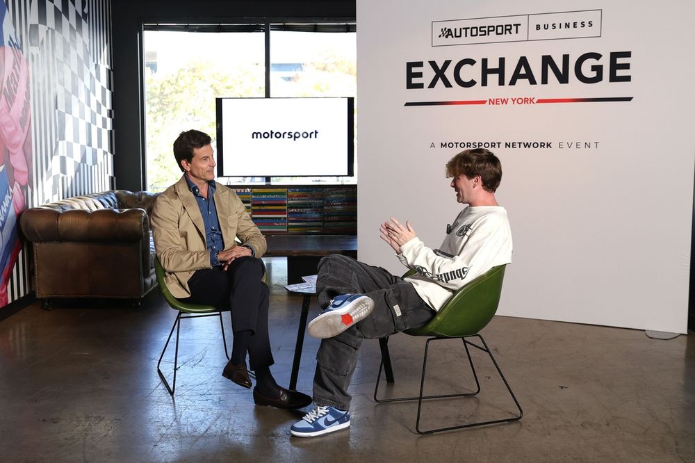 Toto Wolff is interviewed during the Autosport Business Exchange, New York