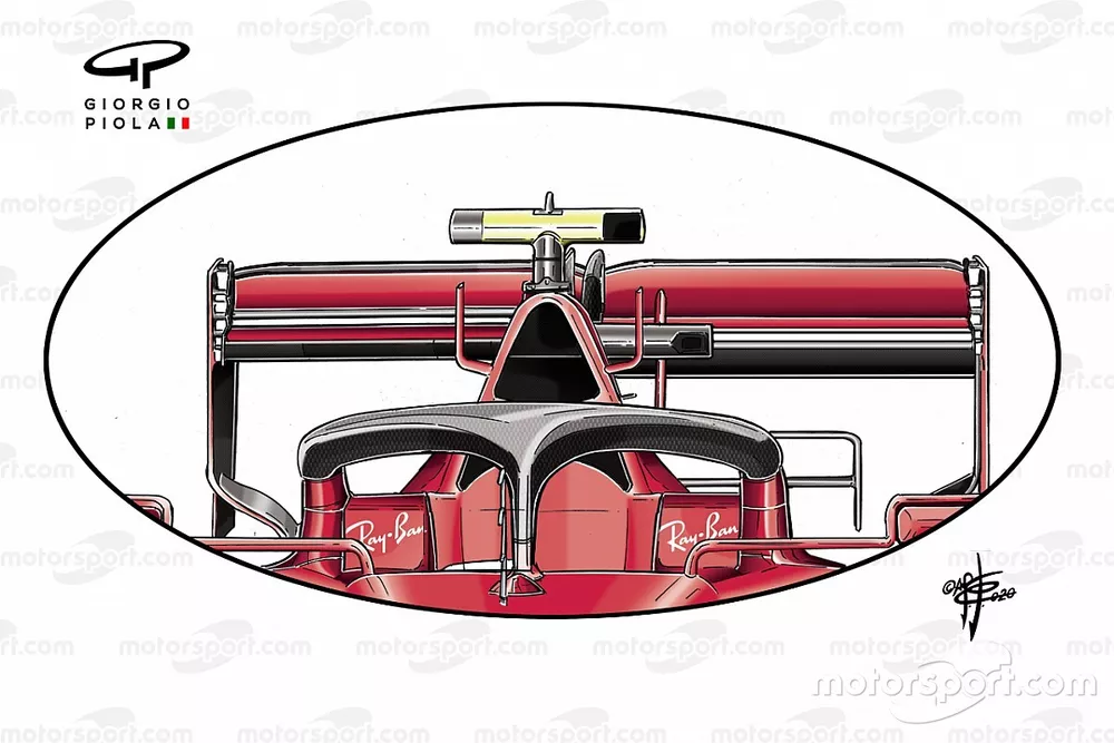 Detalle del aler&oacute;n trasero del Ferrari SF1000