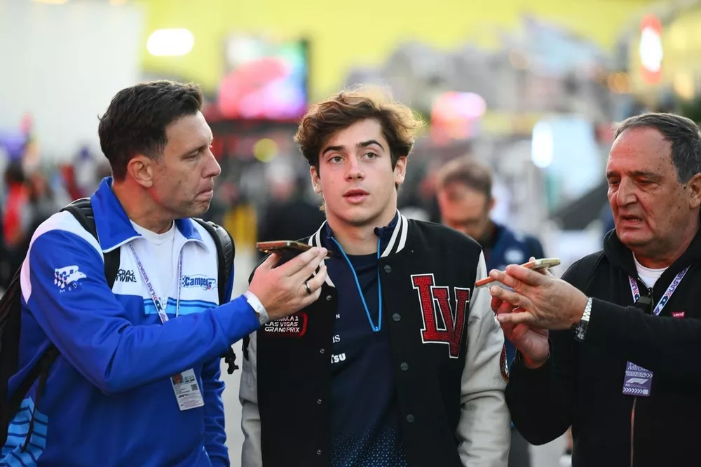 Franco Colapinto, Williams Racing, arrives at the track