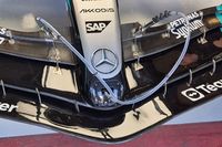 Mercedes sorprende con un alerón delantero que deja ver lo que será la F1 2026