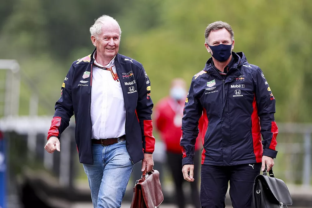 Helmut Marko, Consultant, Red Bull Racing and Christian Horner, Team Principal, Red Bull Racing 