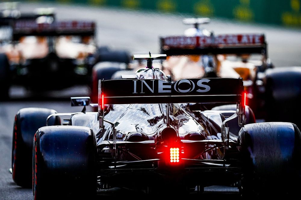Valtteri Bottas, Mercedes F1 W11, in the pit lane