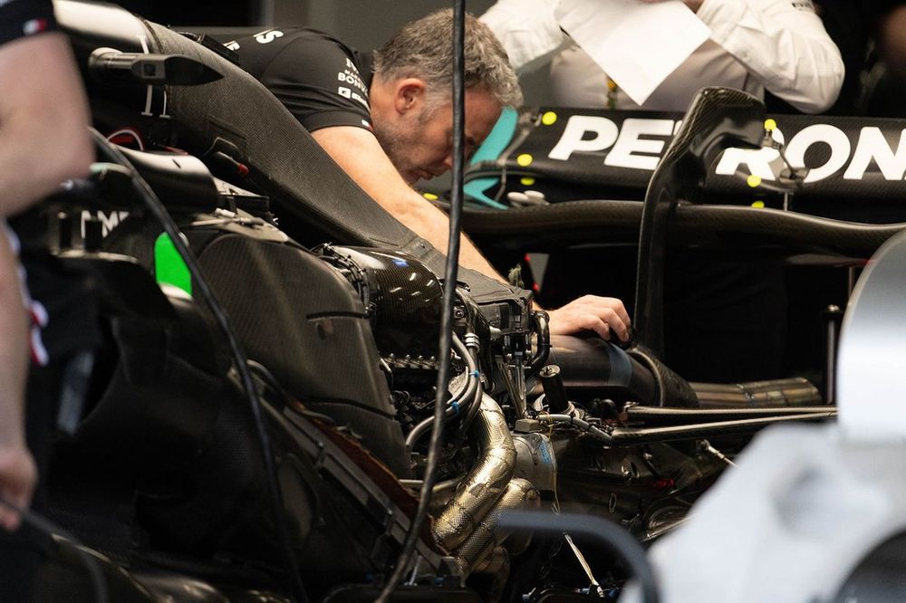 Mercedes W14 detalle del motor