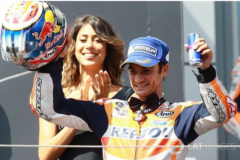 Podio, tercer clasificado, Dani Pedrosa, Repsol Honda Team