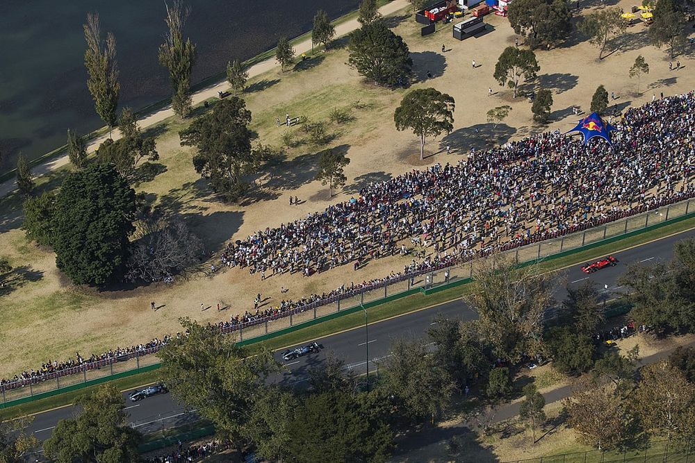 Valtteri Bottas, Mercedes AMG W10, leads Lewis Hamilton, Mercedes AMG F1 W10, and Sebastian Vettel, Ferrari SF90