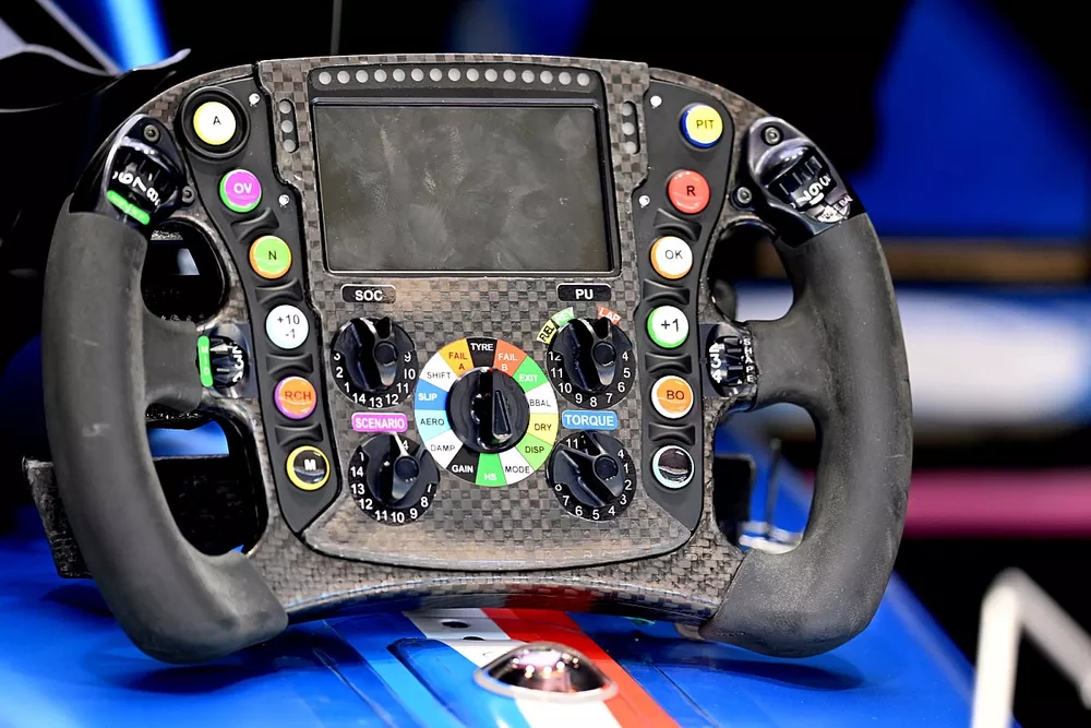 The steering wheel for the Alpine A522