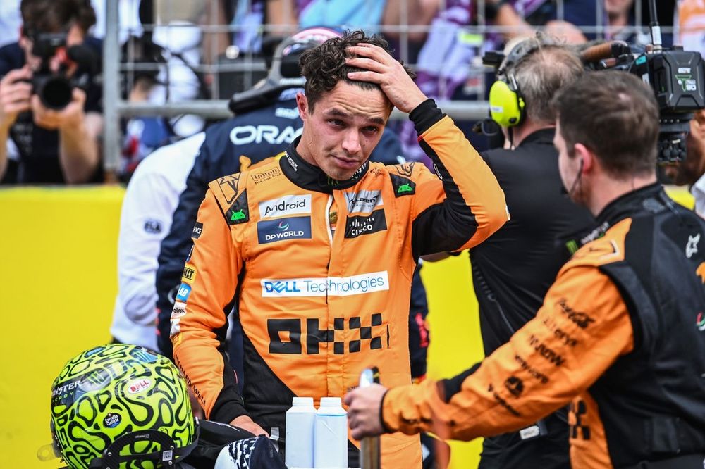 Lando Norris, McLaren F1 Team, en parc ferm&eacute;