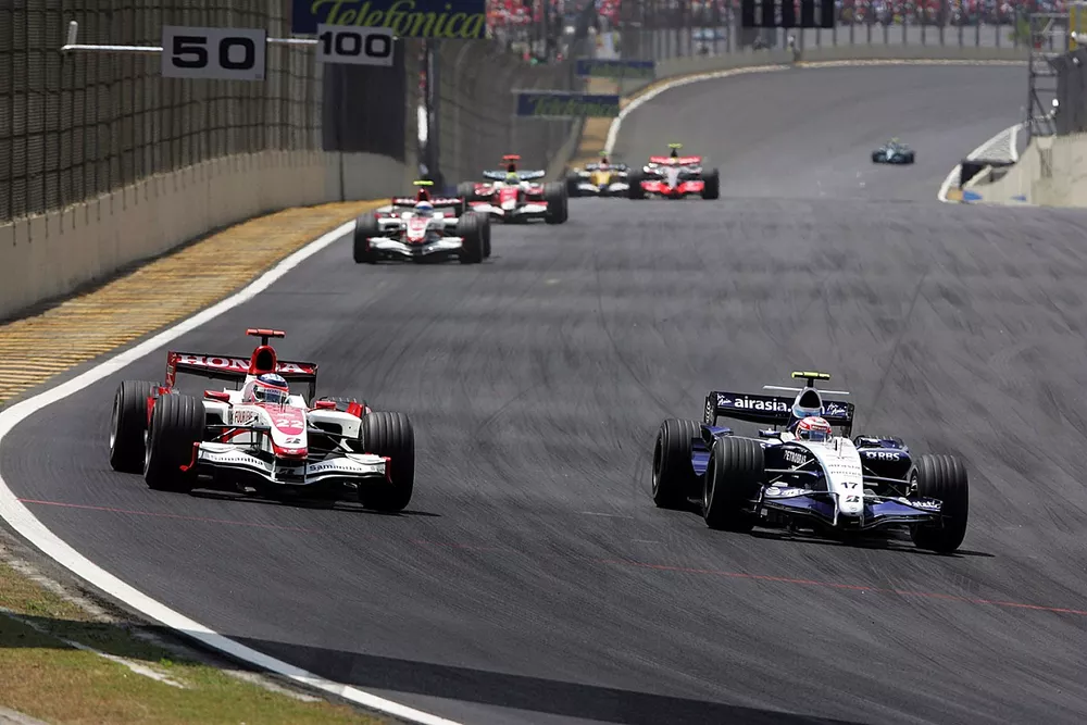 Kazuki Nakajima, Williams FW29 Toyota, Takuma Sato, Super Aguri SA07-Honda, Anthony Davidson, Super Aguri SA07-Honda, Ralf Schumacher, Toyota TF107, Heikki Kovalainen, Renault R27, Lewis Hamilton, McLaren MP4-22 Mercedes