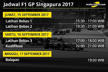 Jadwal lengkap F1 GP Singapura 2017