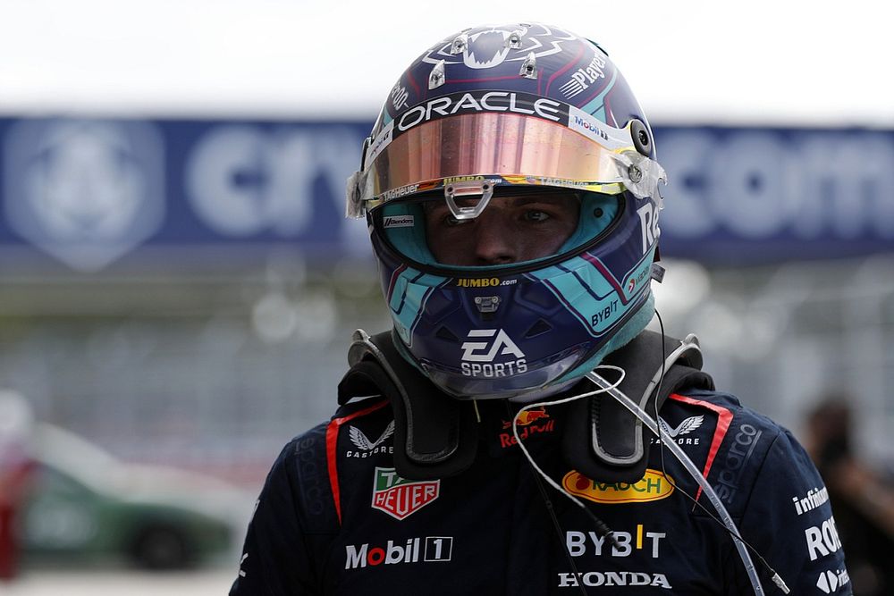 Max Verstappen, Red Bull Racing, 1st position, arrives in Parc Ferme