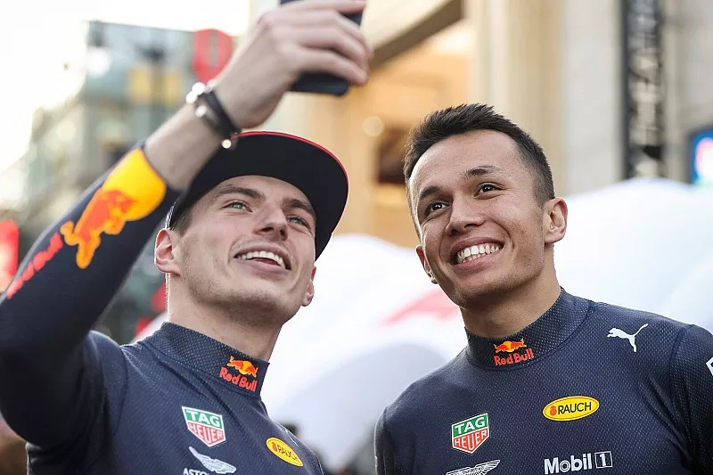Max Verstappen and Alexander Albon, Red Bull Racing