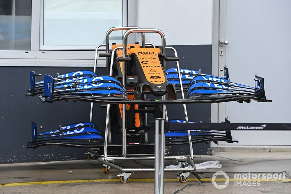 El alerón delantero de McLaren