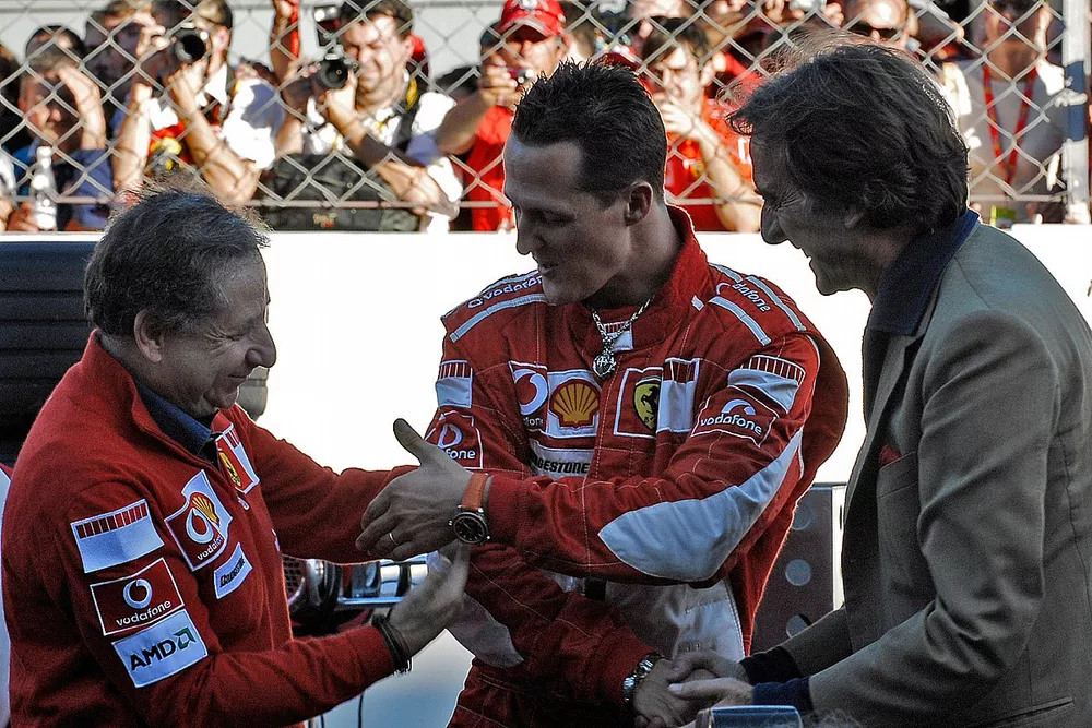 Jean Todt, Michael Schumacher y Luca di Montezemolo