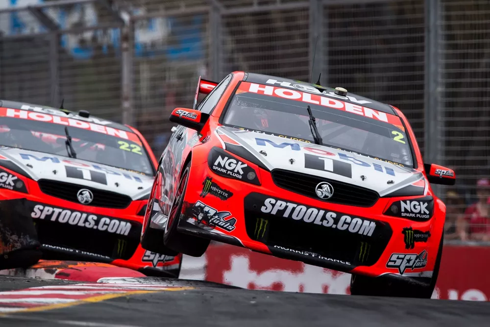 Garth Tander drives the #2 Holden Racing Team Holden VF Commodore, James Courtney drives the #22 Holden Racing Team Holden VF Commodore.