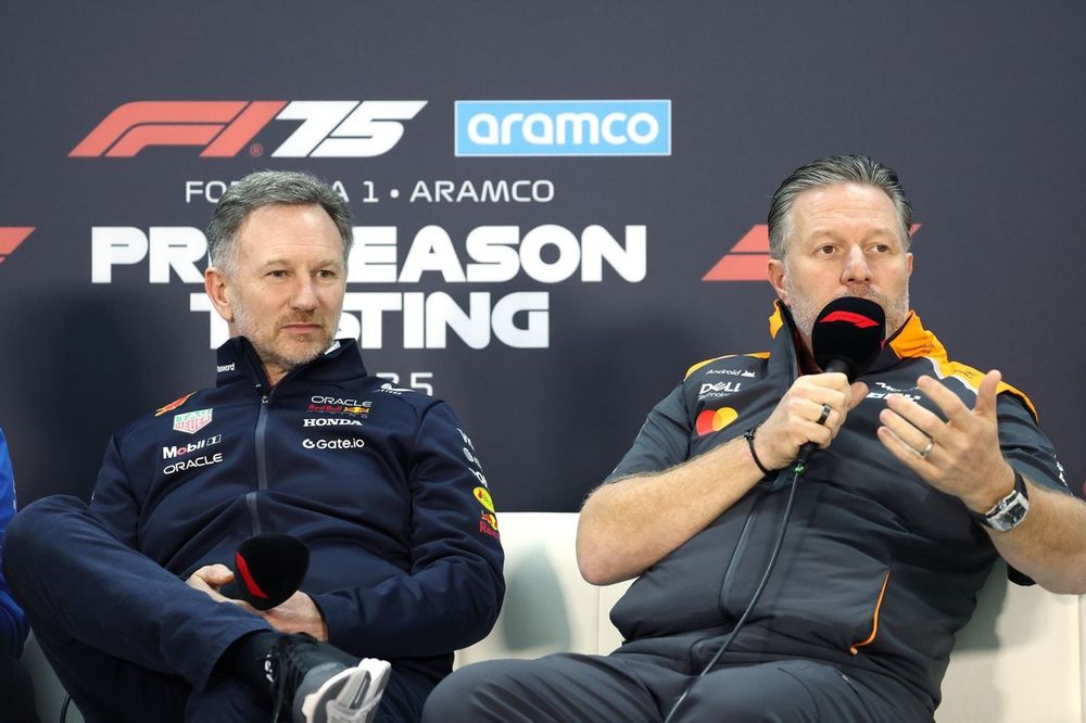 Christian Horner, director de Red Bull Racing y Zak Brown, CEO de McLaren