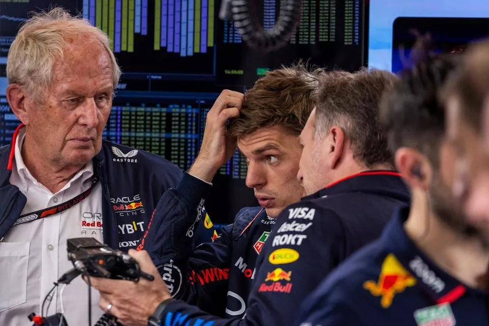 Helmut Marko, Consultant, Red Bull Racing, Max Verstappen, Red Bull Racing, Christian Horner, Team Principal, Red Bull Racing