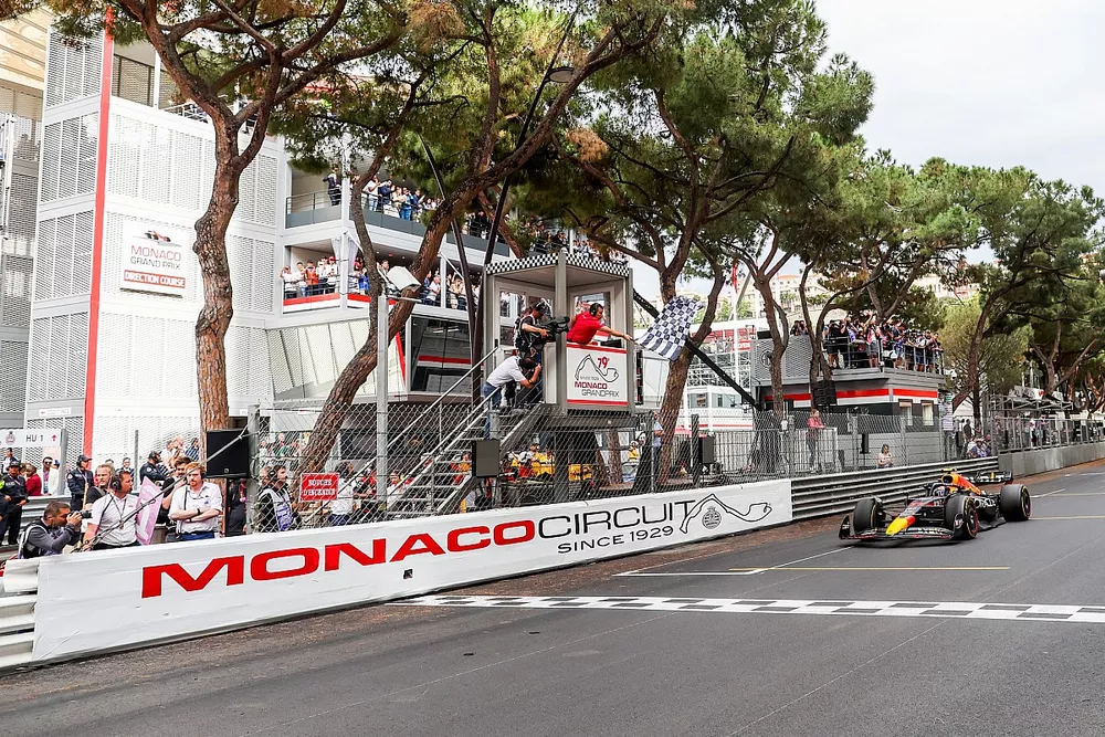 Race winner Sergio Perez, Red Bull Racing RB18