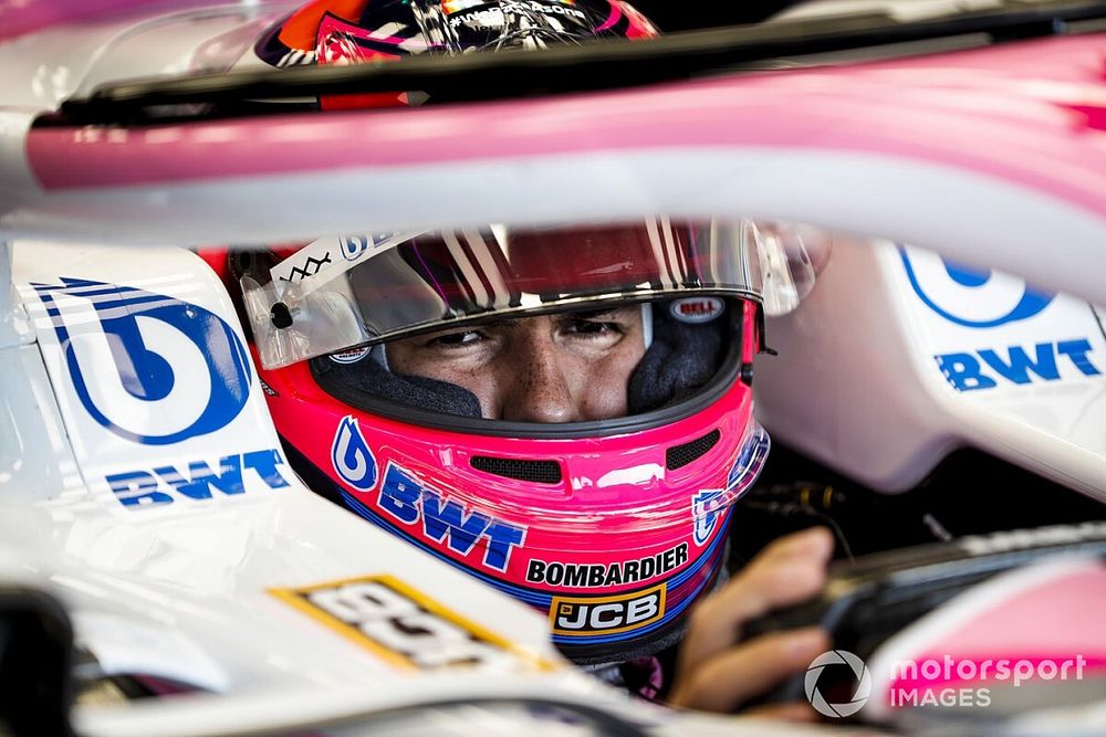 Sergio Perez, Racing Point, in his cockpit