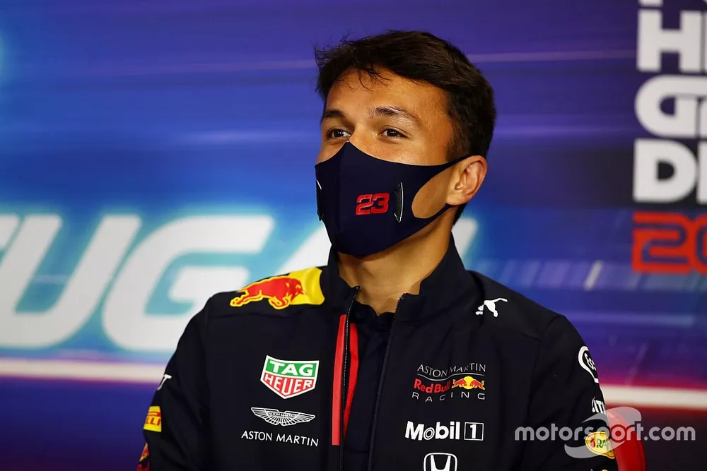 Alex Albon, Red Bull Racing in the press conference