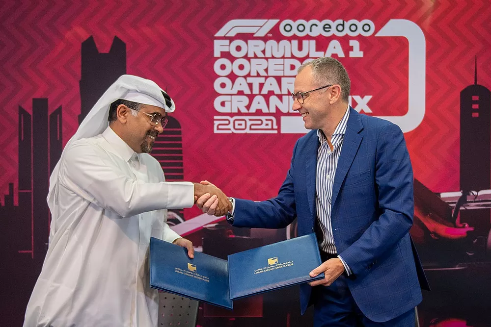 Stefano Domenicali, President and CEO F1, Salah bin Ghanem Al Ali, Qatar Minister of Culture and Sports, Abdul Rahman Bin Abdul Latif Al Mannai, President QMMF