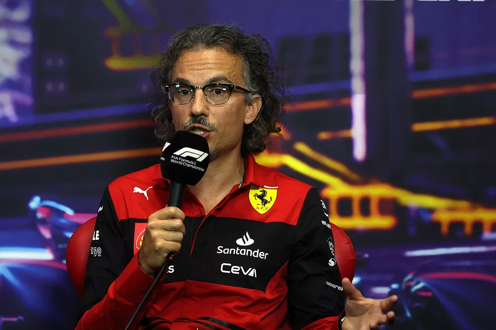 Laurent Mekies, director de carrera de Ferrari, en rueda de prensa