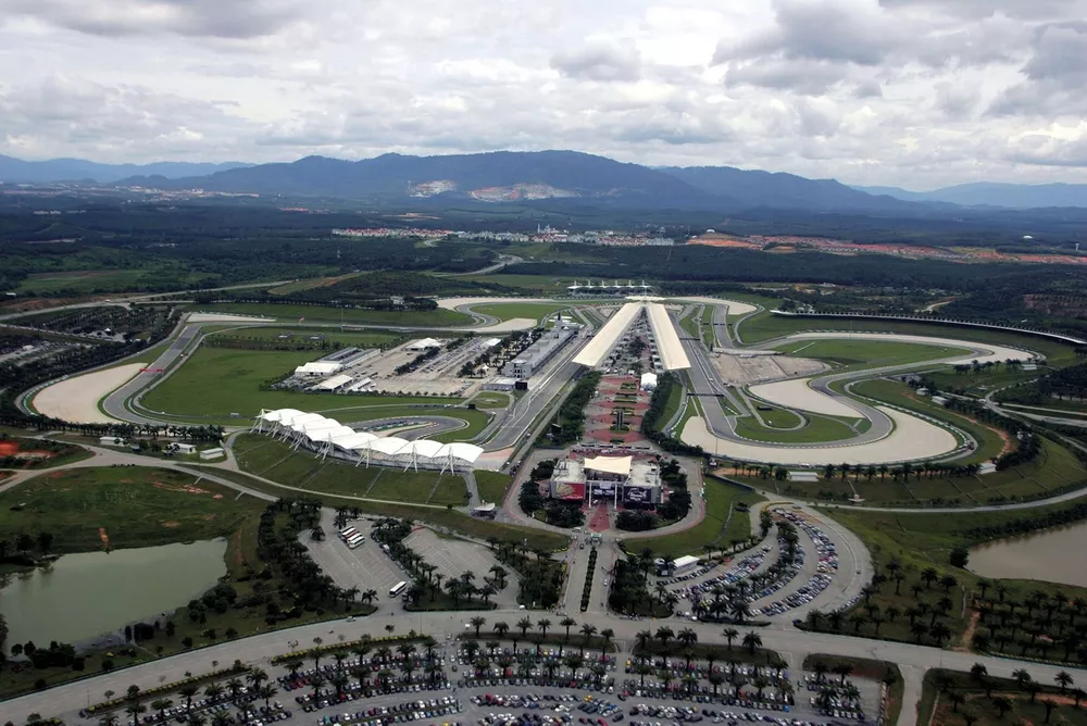 Vista a&eacute;rea del circuito de Sepang