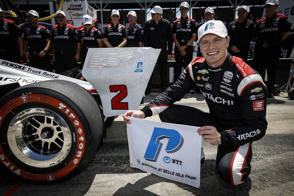 Ganador de la pole Josef Newgarden, Team Penske Chevrolet