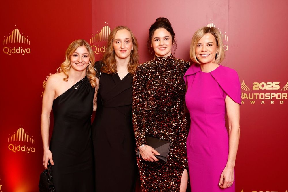 Doriane Pin, Mercedes-backed F1 Academy driver, Maya Weug, F1 Academy driver, Abbi Pulling, 2024 F1 Academy champion, and Susie Wolff, Managing Director, F1 Academy