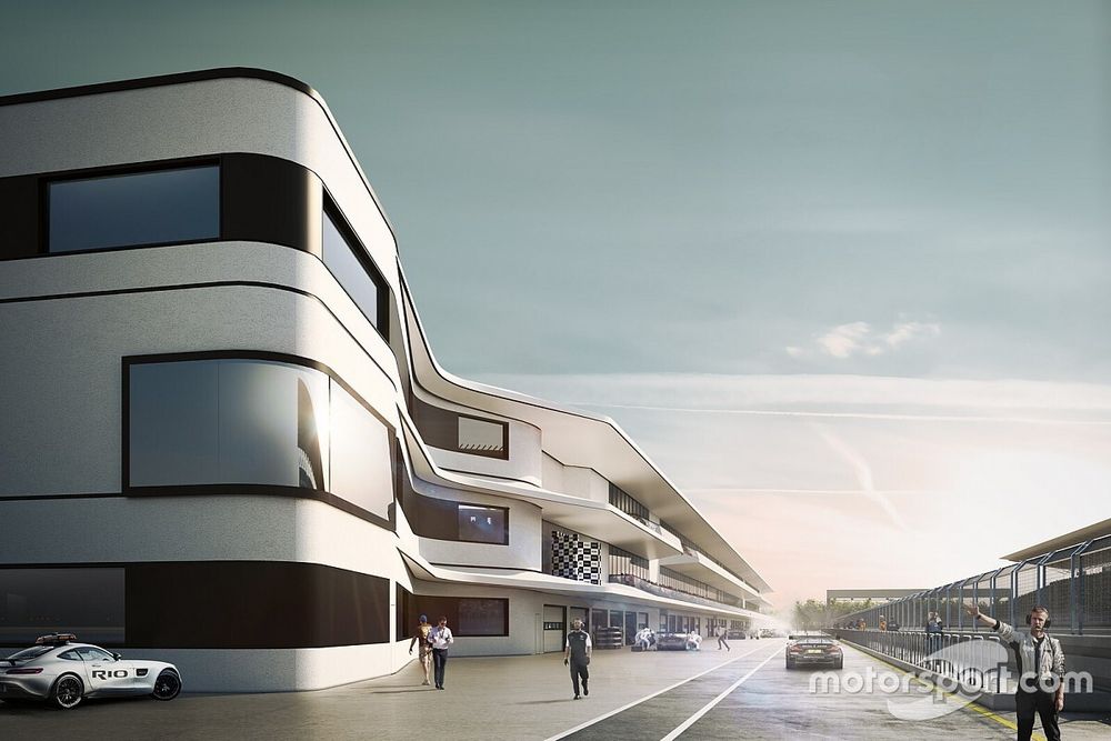 El pitlane del circuito de Rio (simulación)