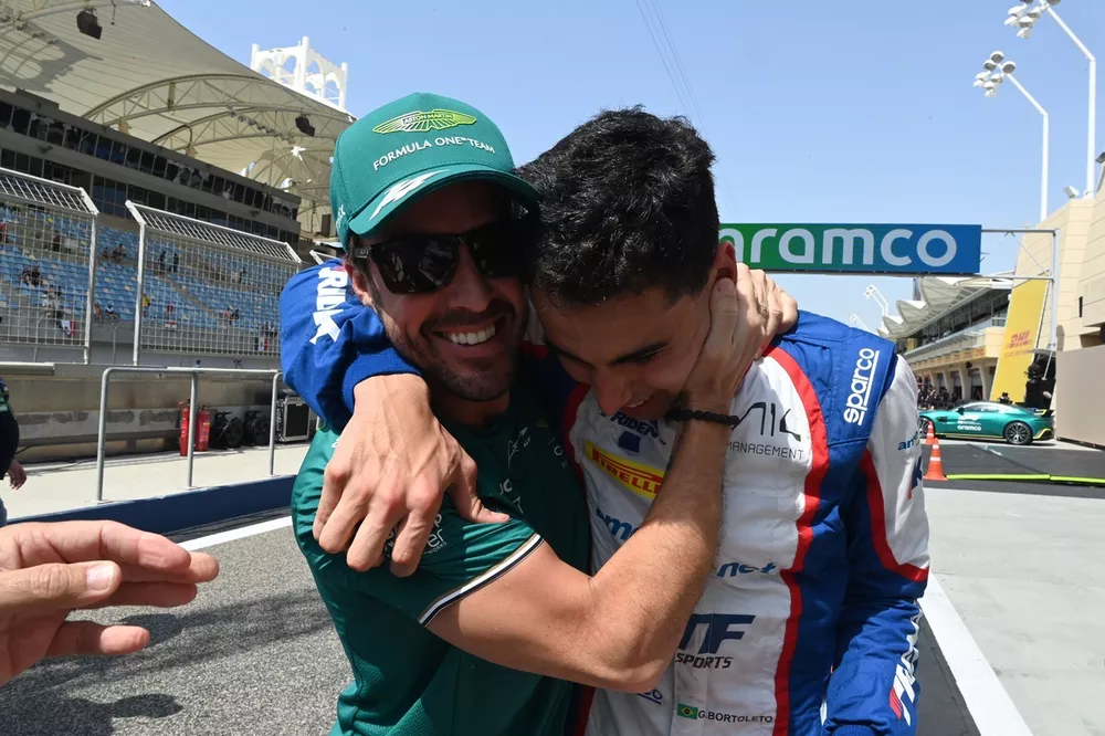 Fernando Alonso, Aston Martin F1 Team, Race winner Gabriel Bortoleto, Trident