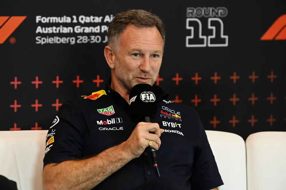 Christian Horner, Team Principal, Red Bull Racing, in the Team Principals Press Conference