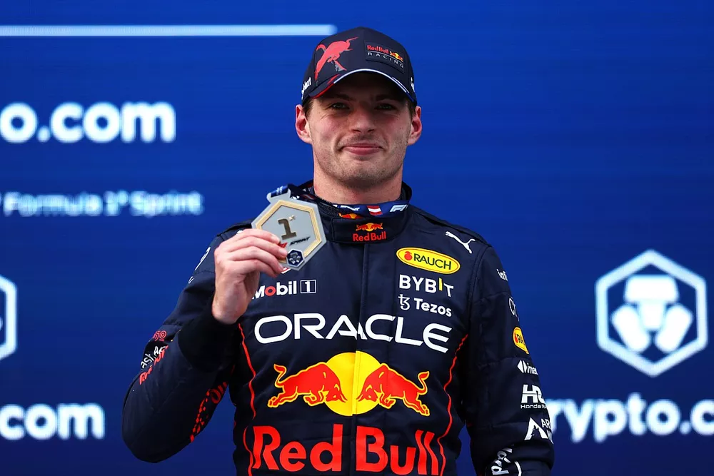 Sprint winner Max Verstappen, Red Bull Racing RB18