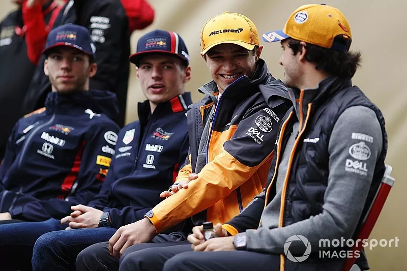 Pierre Gasly, Red Bull Racing, Max Verstappen, Red Bull Racing, Lando Norris, McLaren, Carlos Sainz Jr., McLaren