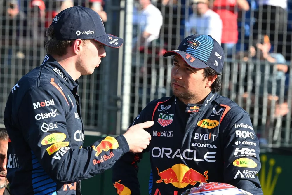 Pole man Max Verstappen, Red Bull Racing, Sergio Perez, Red Bull Racing
