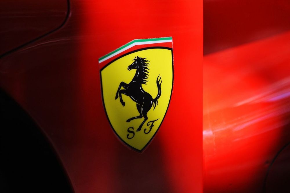 Prancing Horse detail on the Ferrari 499P