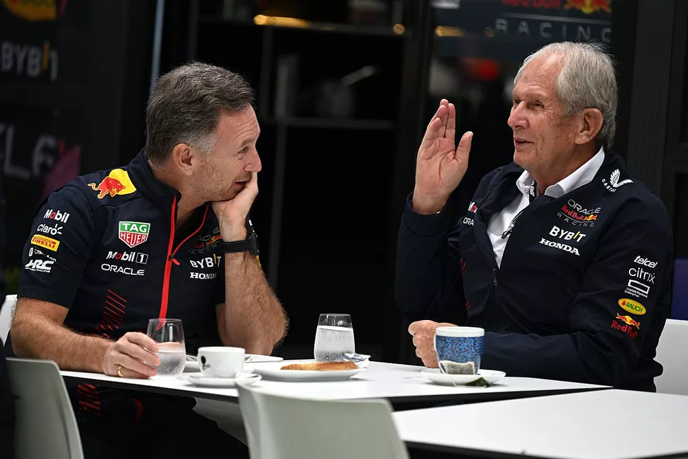 Christian Horner, Director del equipo, Red Bull Racing Helmut Marko, Asesor, Red Bull Racing 