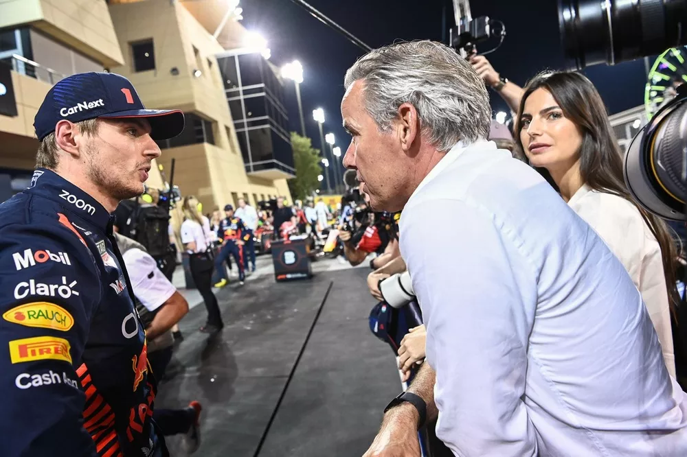 Pole man Max Verstappen, Red Bull Racing, talks with his manager Raymond Vermeulen and girlfriend Kelly Piquet