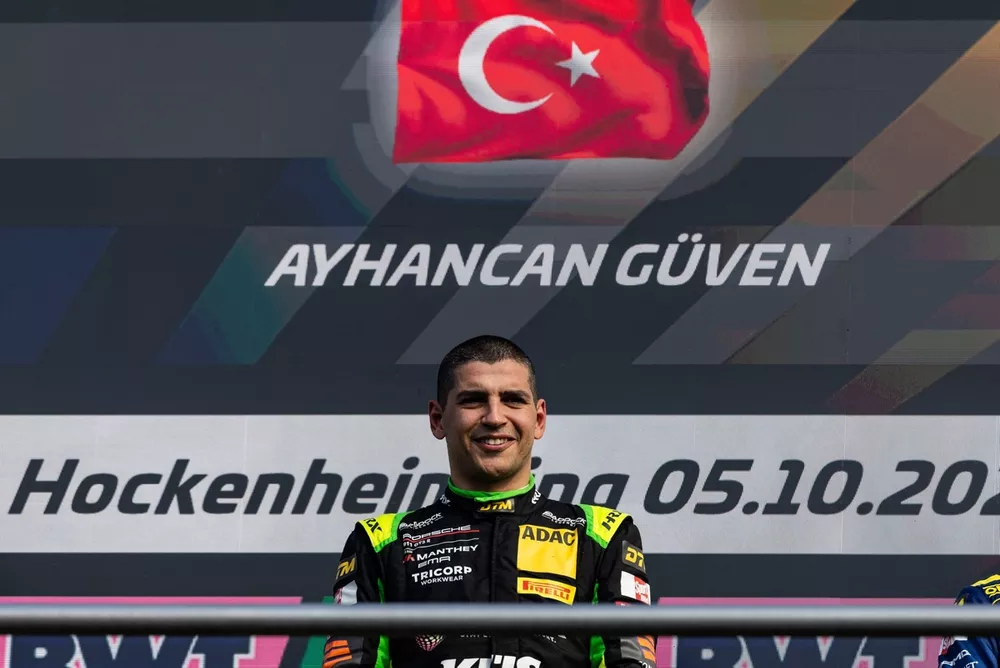 Podium: Race winner and Champion Ayhancan G&uuml;ven, Manthey EMA Porsche 911 GT3-R