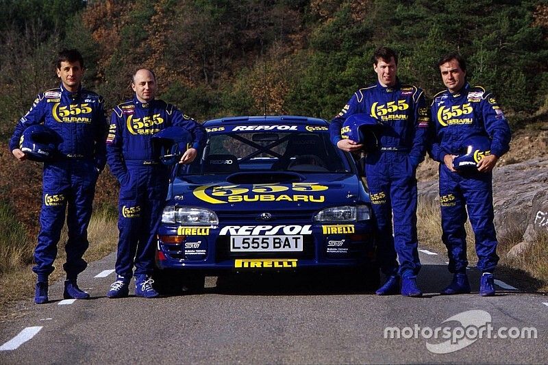 Luis Moya, Derek Ringer, Colin McRae, Carlos Sainz, Subaru Impreza
